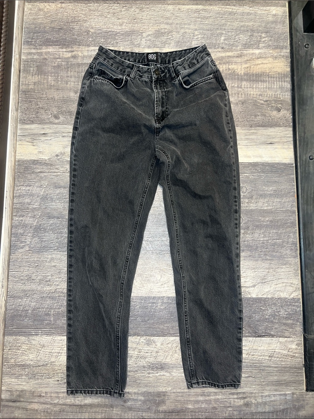 BDG Black Mom High-Rise Straight-Leg Jeans